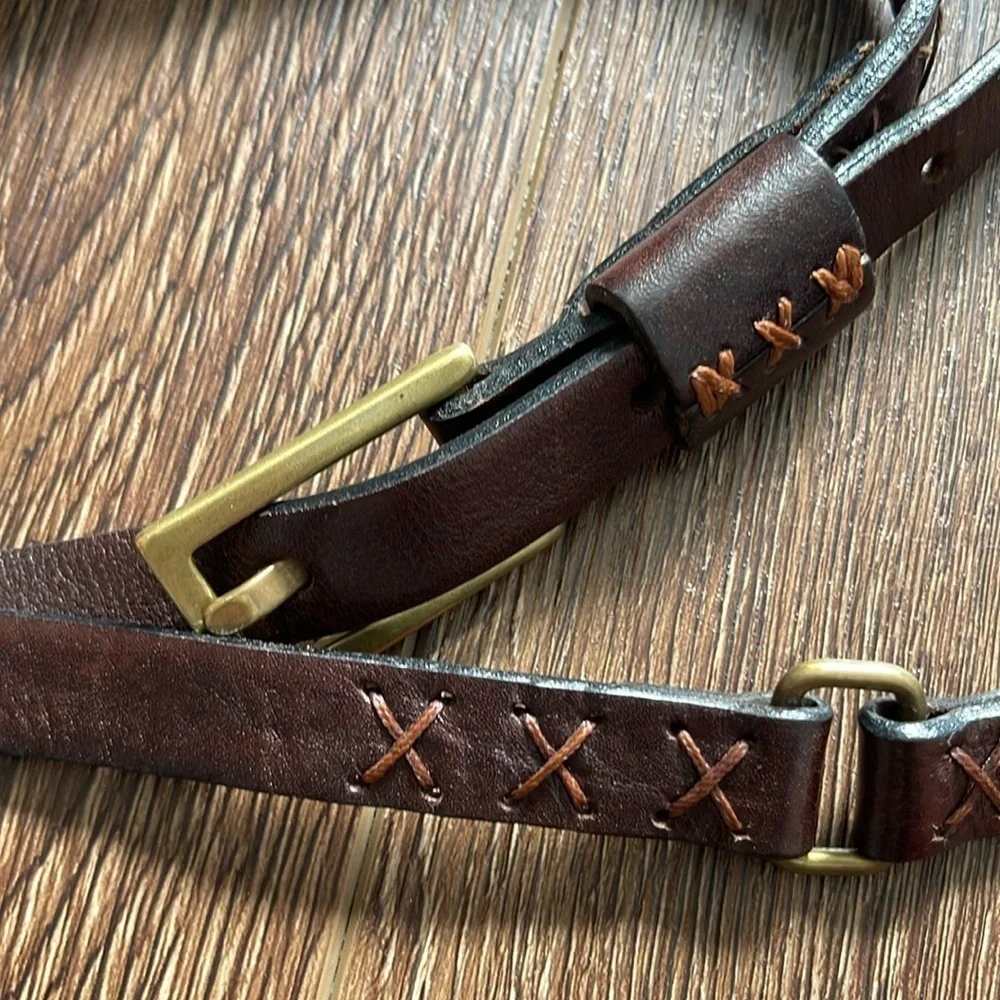 JOHN FARAH DOUBLE ROLL BUCKLE LEATHER BELT S